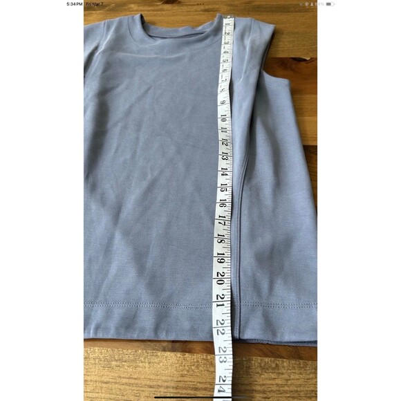 Athleta Woman’s XXS Sleeveless Square Shoulder Gray Blouse Soft Polyester Blend - Picture 6 of 7